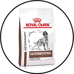 Alimentation sous forme de croquettes en traitement de l'occlusion intestinale du chien
